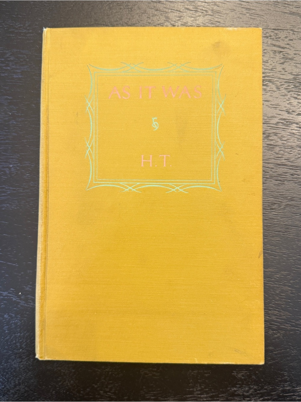 Hardcover Book "As It Was" by H.T. 1926- First Edition